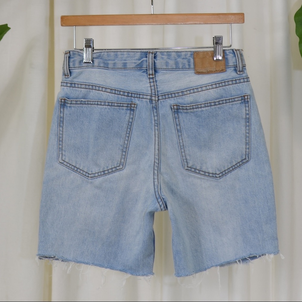 PULL & BEAR Distressed Bermuda Denim Shorts - Picture 3 of 5